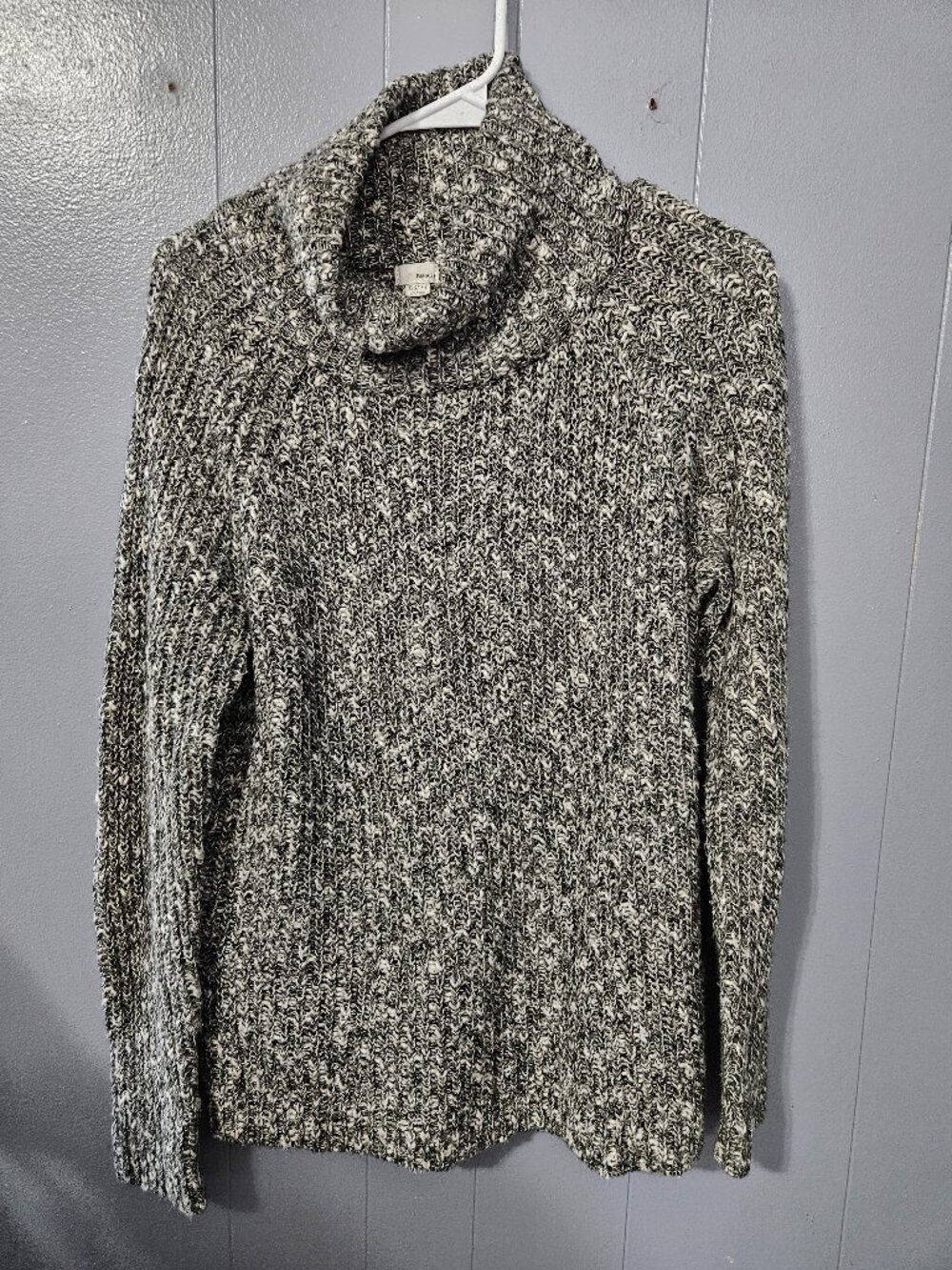 Garage Chunky Knit Turtleneck Sweater Gray Marled XS-S